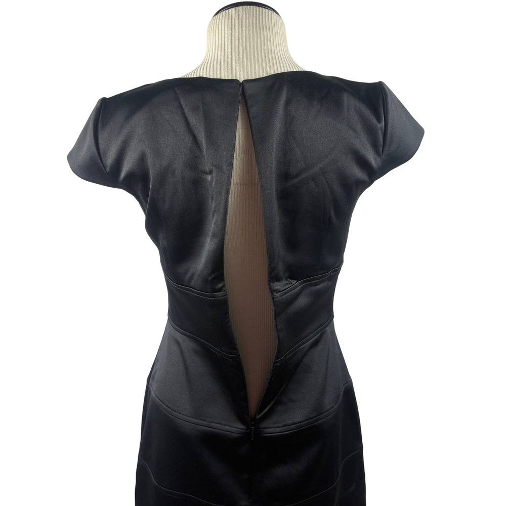 London Times Black Dress Women's 4 Cap Sleeve Career Cocktail Party Minimalist - Picture 4 of 13